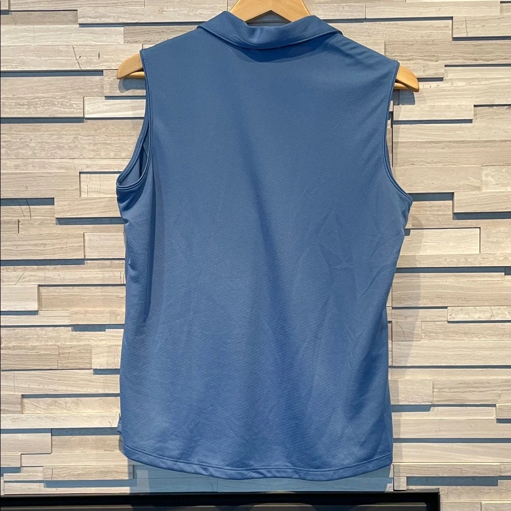 NWOT - Lady Hogan Women's Blue Sleeveless Golf Polo Top - size L - Picture 4 of 4